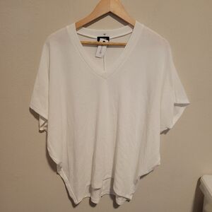 Express White Boxy Relaxed T-Shirt medium